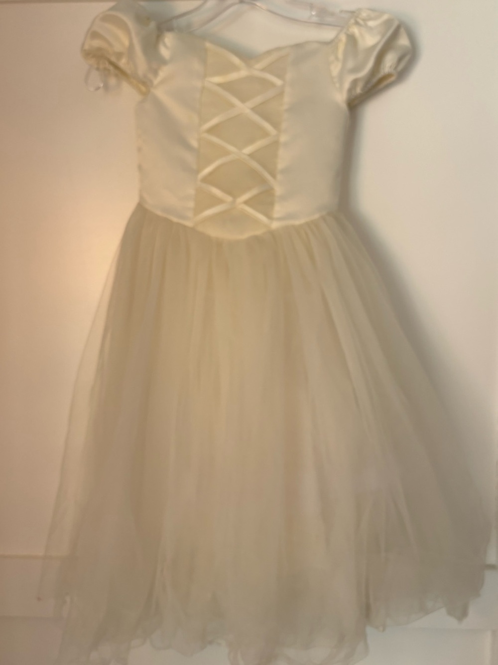Trish Scully Ivory Satin and Tulle Party Dress for Girls size 4